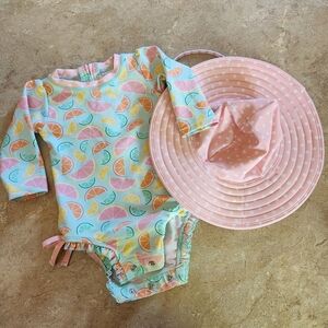 Ruffle butts rashgaurd swim suit 6-12 months
